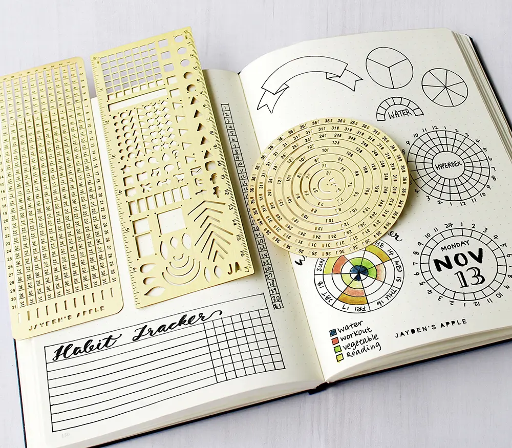 JA Journal Stencil - Essential Set - Gold