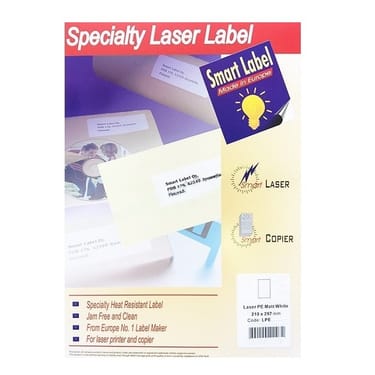 [啞光白色PE面] Smart Label 鐳射光面標籤貼紙 LPE系列 (1包100張)